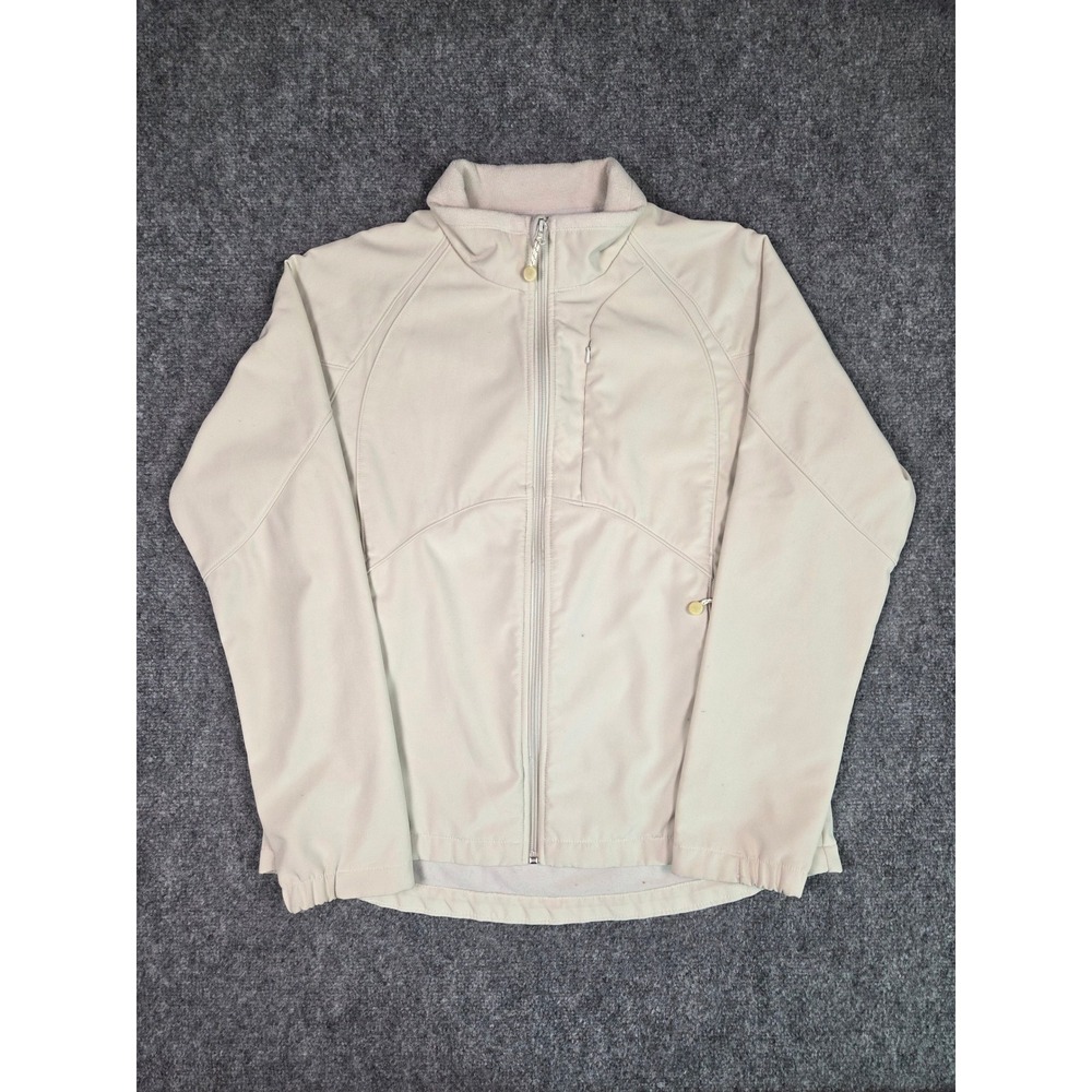 Black Diamond Softshell Jacket Womens Large Beige Full Zip Fleece Lined Outdoor